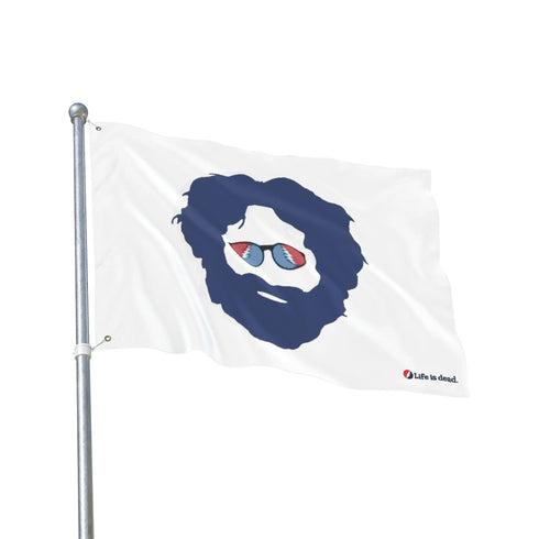 Life is dead.® Jerry Garcia Double Sided Flag Grateful Dead