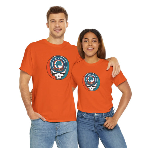 Miami Dolphins Grateful Dead Steal Your Face T-Shirt Printify