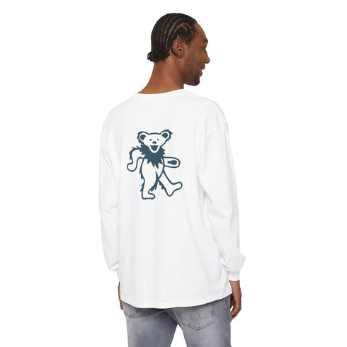 Grateful Dead - Grateful Dead Dancing Bear Two-Sided Vineyard Collection Garment-Dyed Long Sleeve T-Shirt - StealieShop