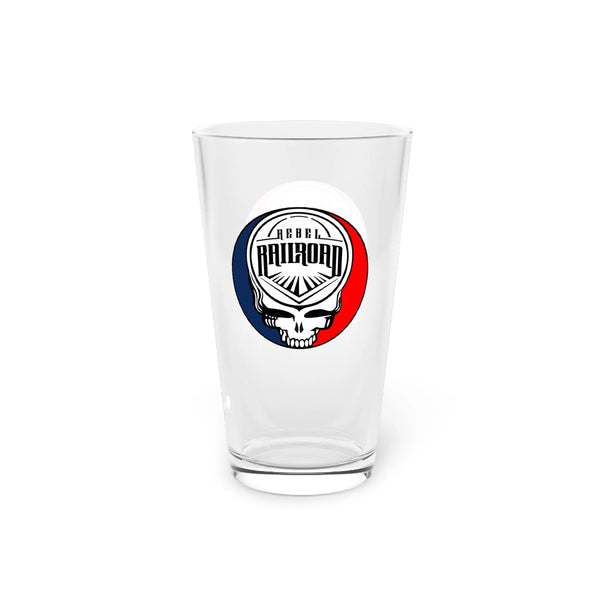 Rebel Railroad Stealie Pint Glass, 16oz Printify