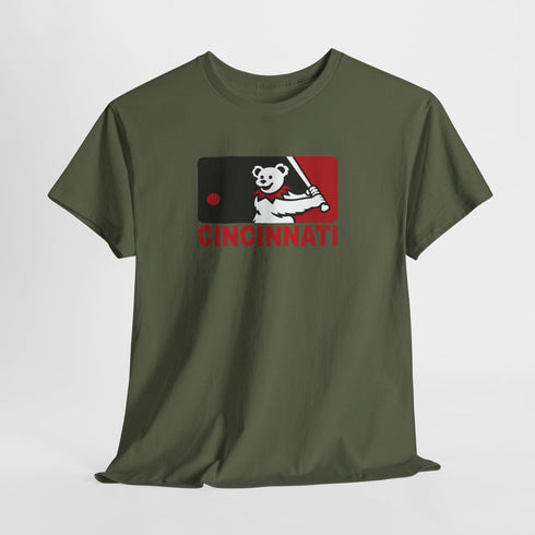 Cincinnati Reds Dancing Bear MLB Logo Unisex Grateful Dead T-Shirt