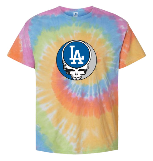 Los Angeles Dodgers Stealie Tie-Dye Grateful Dead T-Shirt