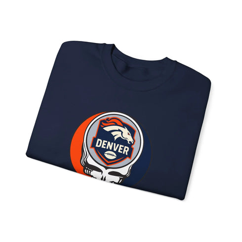 Grateful Dead - Denver Broncos Grateful Dead Stealie Crewneck Sweatshirt - NFL - StealieShop