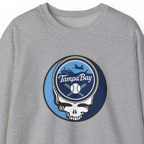 Grateful Dead - The Ballpark Collection: Tampa Bay Baseball Edition Stealie Grateful Dead Crewneck Sweatshirt - MLB - StealieShop