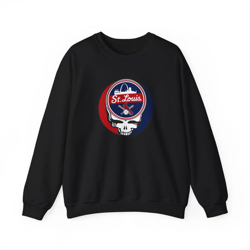 Grateful Dead - St. Louis Baseball Stealie Grateful Dead Crewneck Sweatshirt - MLB - StealieShop