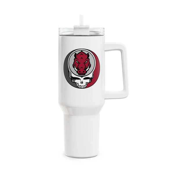 Grateful Dead - University of Arkansas Stealie "Fat Man" Tumbler, Double Insulated 40oz Travel Mug - StealieShop
