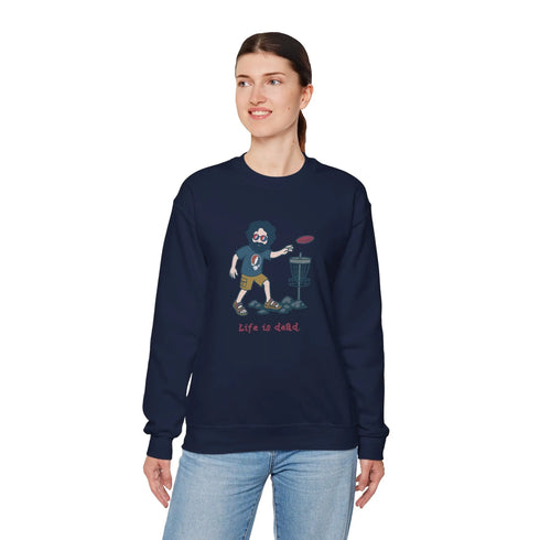 Grateful Dead - Disc Golfin' Jerry | Life is dead. Crewneck Sweatshirt - StealieShop