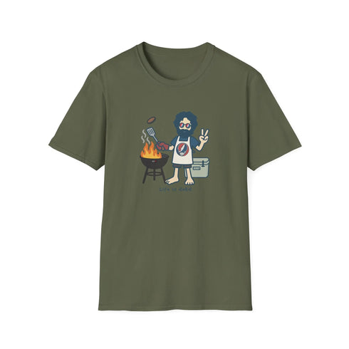 Grateful Dead - Grillin' Jerry - Life is dead. Grateful Dead T-Shirt - StealieShop
