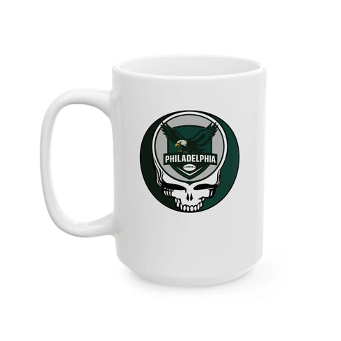 Grateful Dead - Philadelphia Eagles Stealie Ceramic Coffee Mug - NFL - StealieShop