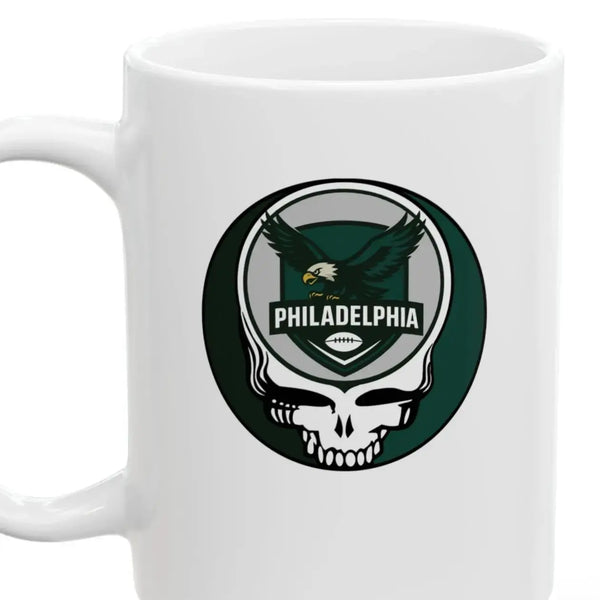 Grateful Dead - The Gridiron Collection: Philadelphia Eagles Stealie Ceramic Coffee Mug - NFL - StealieShop