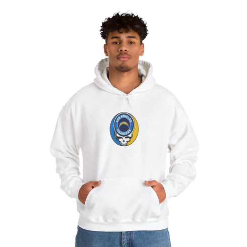 Los Angeles Chargers Grateful Dead Hooded Sweatshirt - NFL Fan Apparel - StealieShop