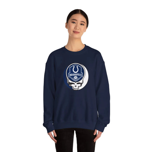 Grateful Dead - Indianapolis Colts Stealie Grateful Dead Crewneck Sweatshirt - NFL - StealieShop