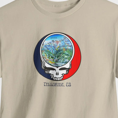 Telluride Trail Map Stealie Grateful Dead T-Shirt