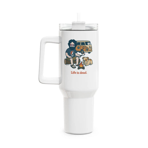Grateful Dead - Campin' Jerry - Life is dead. "Fat Man" Tumbler, Double Insulated 40oz Travel Mug - StealieShop