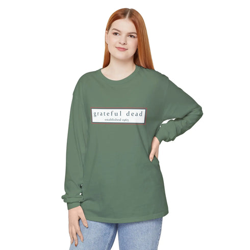 Grateful Dead - Grateful Dead Dancing Bear Two-Sided Vineyard Collection Garment-dyed Long Sleeve T-Shirt - StealieShop