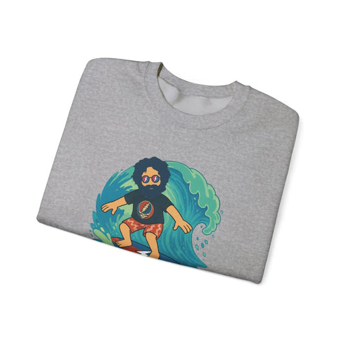 Grateful Dead - Surfing Jerry Life is dead. Crewneck Sweatshirt - StealieShop