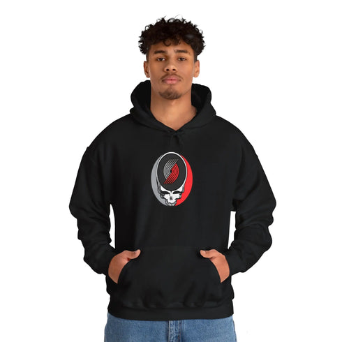Portland Trailblazers Grateful Dead Steal Your Face Unisex Hoodie - NBA - StealieShop