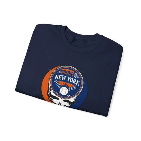 Grateful Dead - New York Mets Grateful Dead Stealie Crewneck Sweatshirt - MLB - StealieShop