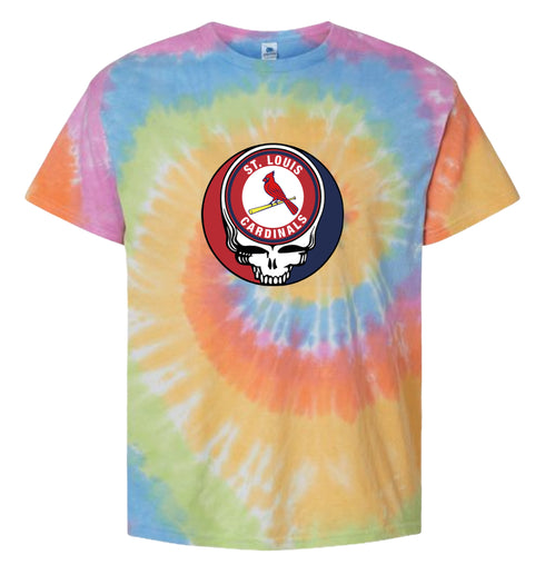 St. Louis Cardinals Stealie Tie-Dye Grateful Dead T-Shirt