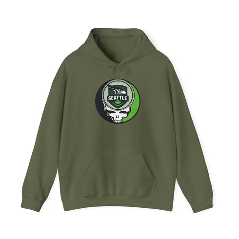 Grateful Dead - Seattle Seahawks Stealie Grateful Dead Hooded Sweatshirt - NFL - StealieShop