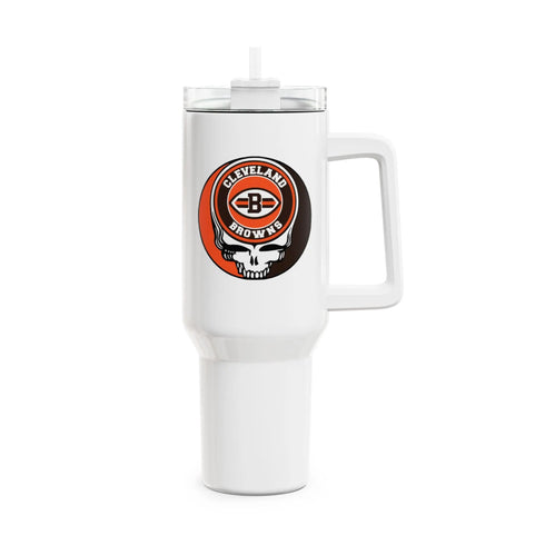 Grateful Dead - Cleveland Browns Stealie "Fat Man" Tumbler, Double Insulated 40oz Travel Mug - StealieShop