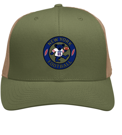New York Football Dancing Bear Stealie Grateful Dead Trucker Cap - Moss | Khaki