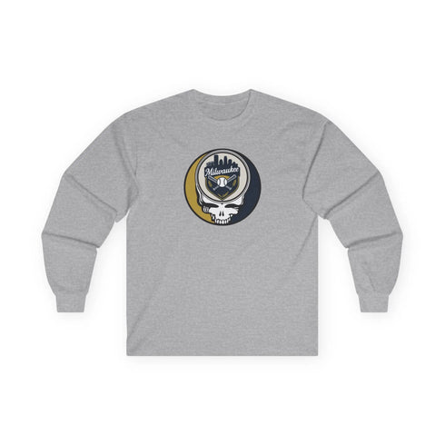 Grateful Dead - Milwaukee Brewers Classic Stealie Long Sleeve Tee - MLB - StealieShop