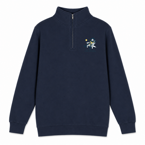 Jerry's Not Workin' From Anywhere - Life is dead.® - Premium Grateful Dead Quarter-Zip Pullover - Navy - 3