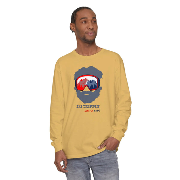 Ski Trippin' Jerry Unisex Garment-dyed Long Sleeve T-Shirt StealieShop
