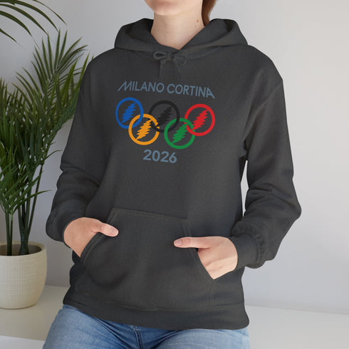 Olympic Stealie Rings' 2026 Milano Cortina Olympics Unisex Heavy Blend Grateful Dead Hoodie