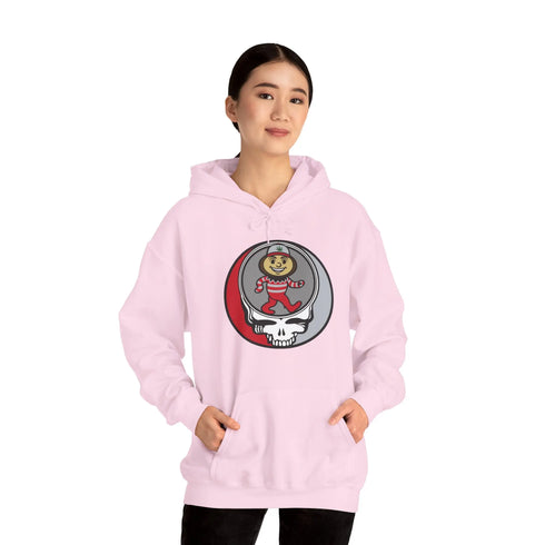 Grateful Dead - Dancing Buckeye Grateful Dead Unisex Heavy Blend Hoodie - Hooded Sweatshirt - OSU - StealieShop