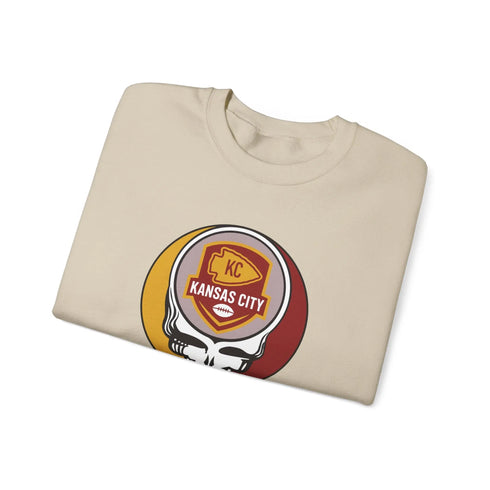 Grateful Dead - Kansas City Chiefs Grateful Dead Stealie Crewneck Sweatshirt - NFL - StealieShop