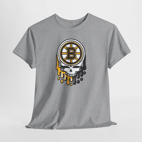 Boston Hockey Dripping Stealie Unisex Heavy Cotton Tee