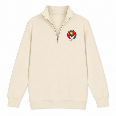 Portugal FIFA World Cup - Premium Grateful Dead Quarter-Zip Pullover - Sand - 2
