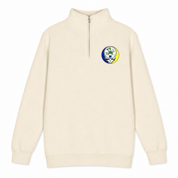 Notre Dame University - Premium Grateful Dead Quarter-Zip Pullover - Sand - 1