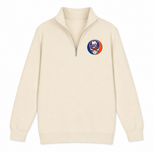 New York Islanders - Premium Grateful Dead Quarter-Zip Pullover - Sand - 2