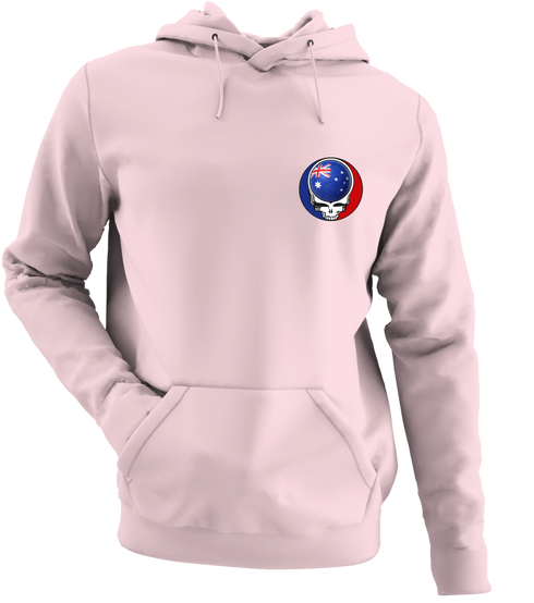 Australia FIFA World Cup - Premium Grateful Dead Left Chest Hoodie - Light Pink - 4