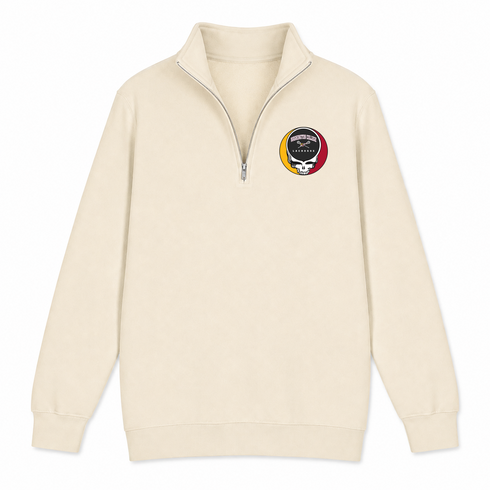 Washington College Lacrosse - Premium Grateful Dead Quarter-Zip Pullover - Sand - 2
