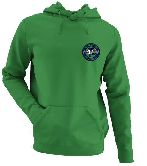 New York Football Dancing Bear - Premium Grateful Dead Left Chest Hoodie - Irish Green