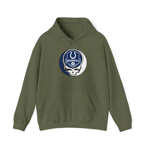Grateful Dead - Indianapolis Colts Stealie Grateful Dead Hooded Sweatshirt - NFL - StealieShop