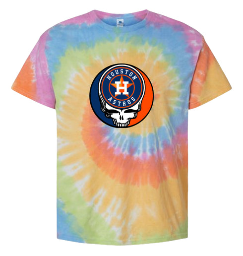 Houston Astros Stealie Tie-Dye Grateful Dead T-Shirt