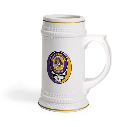 East Carolina University Pirates Grateful Dead Stealie Beer Stein Mug - StealieShop
