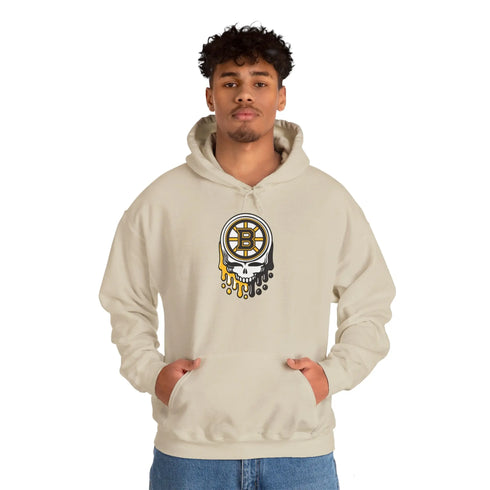 Boston Bruins Dripping Stealie Unisex Heavy Blend Hoodie Printify