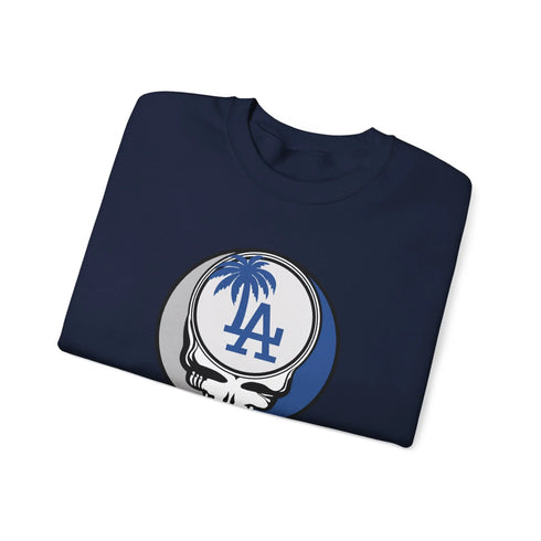 Grateful Dead - Los Angeles Dodgers Grateful Dead Stealie Crewneck Sweatshirt - MLB - StealieShop