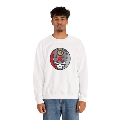Grateful Dead - Dancing Buckeye Grateful Dead Stealie Crewneck Sweatshirt - StealieShop