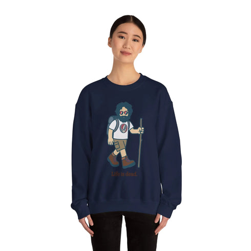 Grateful Dead - Hikin' Jerry | Life is dead. Crewneck Sweatshirt - StealieShop