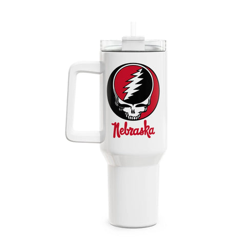 Grateful Dead - University of Nebraska Stealie "Fat Man" Tumbler, Double Insulated 40oz Travel Mug - StealieShop