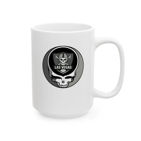 Grateful Dead - Las Vegas Raiders Stealie Ceramic Coffee Mug - NFL - StealieShop