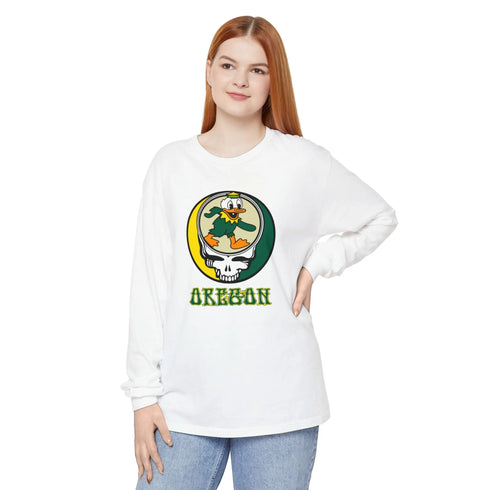 Grateful Dead - Oregon Dancing Duck Vineyard Collection Unisex Garment-Dyed Long Sleeve - StealieShop