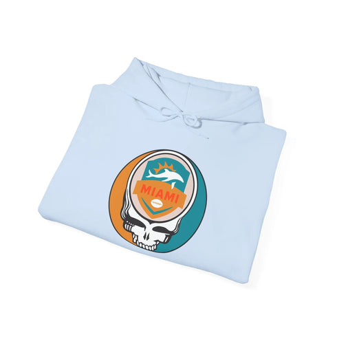 Grateful Dead - Miami Dolphins Stealie Grateful Dead Hooded Sweatshirt - NFL - StealieShop